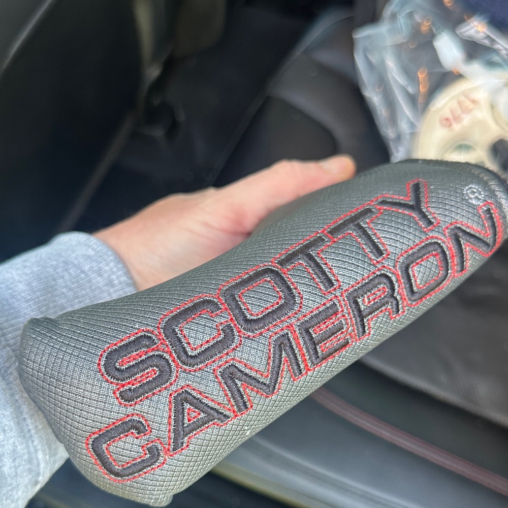 Scotty Cameron Black Headcover with Red Embroidery